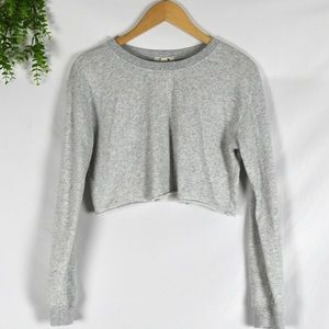 Garage Cropped Gray Sweatshirt